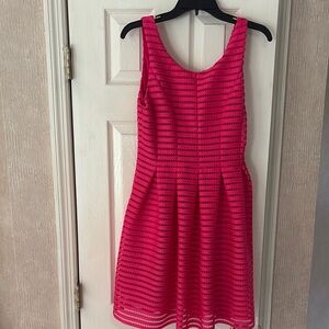 Brand Midi Dress in Pink and Black